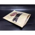 Kraft Paper Doypack con ventana de rayas